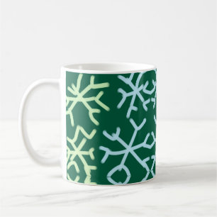 Blue gr snow flakes Christmas pattern snow pattern Coffee Mug