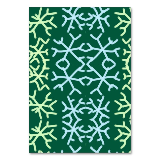 Blue gr snow flakes Christmas pattern snow pattern Table Number (Front)