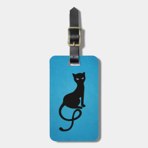 Blue Gracious Evil Black Cat Personalized Luggage Tag