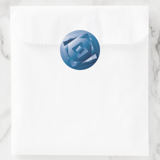 blue gradient 1 classic round sticker (Bag)