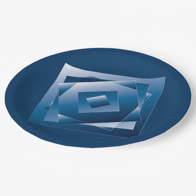 blue gradient 1 paper plate (Angled)