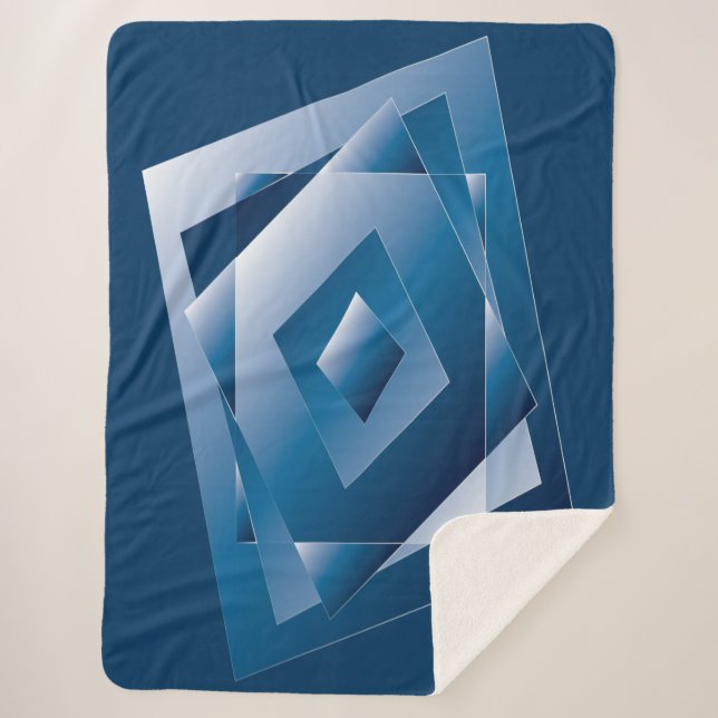 blue gradient 1 sherpa blanket (Front)