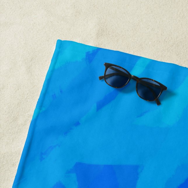 Blue Gradient Abstract  Beach Towel (In Situ)