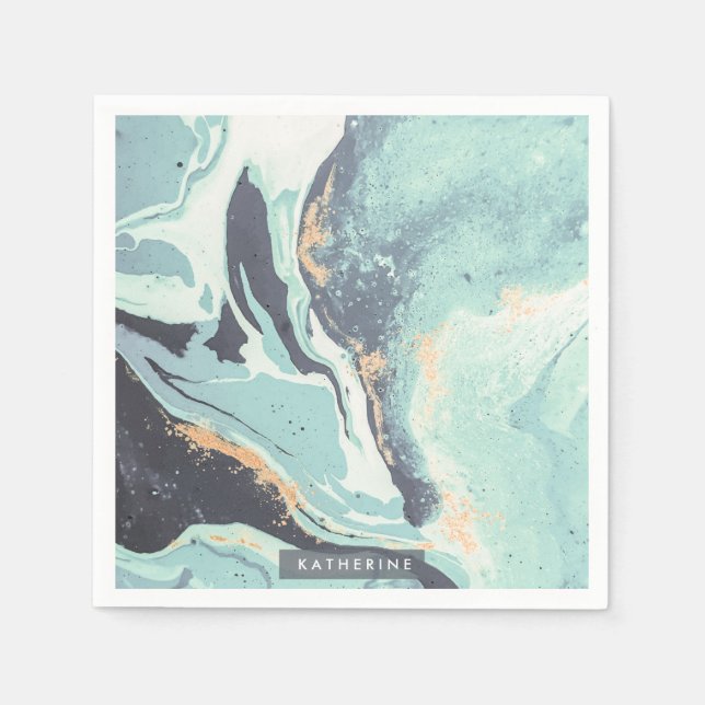 Blue Gradient Abstract Napkin (Front)