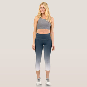 Blue gradient capri leggings