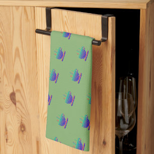 Blue Gradient Coffee Break Green Kitchen Towel