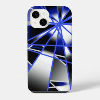 Blue Gradient Colour Fill Mechanical Drawing Mosai