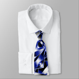 Blue Gradient Colour Fill Mechanical Drawing Mosai Tie