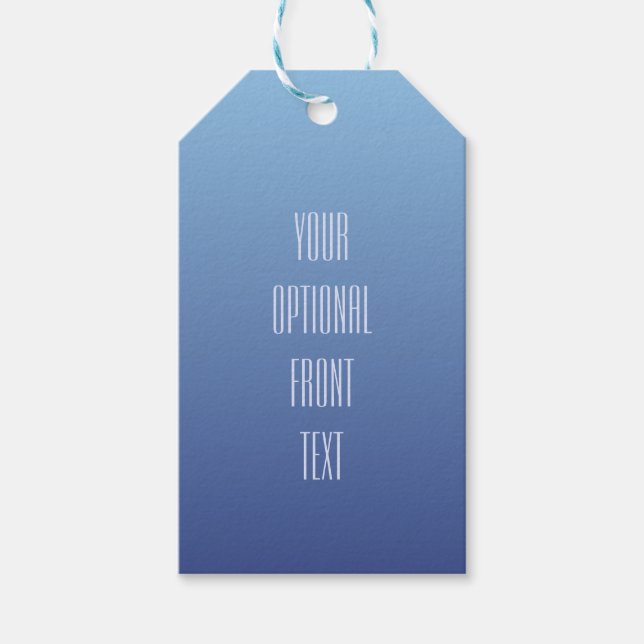 Blue Gradient custom text gift tags (Front)