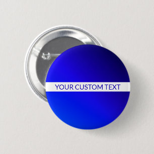 Blue Gradient & Editable Text on White Stripe 2 Inch Round Button