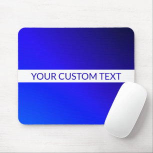 Blue Gradient & Editable Text on White Stripe Mouse Pad