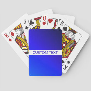 Blue Gradient & Editable Text on White Stripe Playing Cards