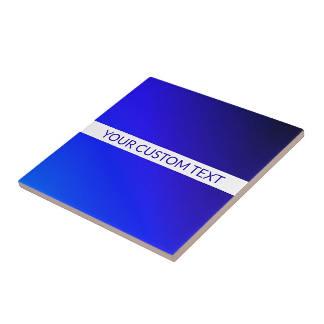 Blue Gradient & Editable Text on White Stripe Tile (Side)