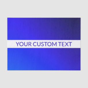 Blue Gradient & Editable Text on White Stripe Tissue Paper