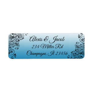 Blue Gradient Elegant Script Return Labels
