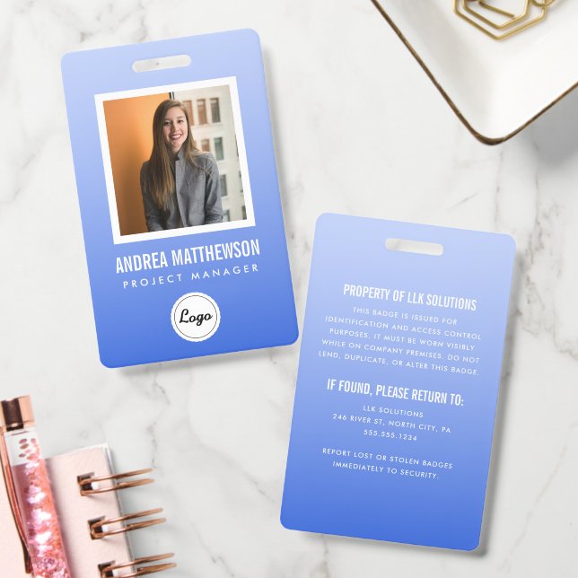 Blue Gradient Employee  Badge (Office)