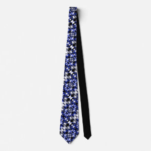 Blue Gradient Filled Mechanical Drawing Mosaic Tie