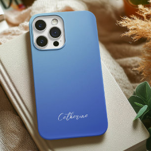 Blue Gradient Modern Minimal Script Type  iPhone 16 Pro Max Case