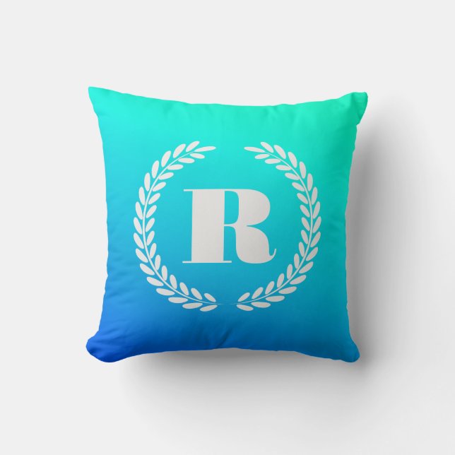 Blue Gradient Throw Pillow (Front)