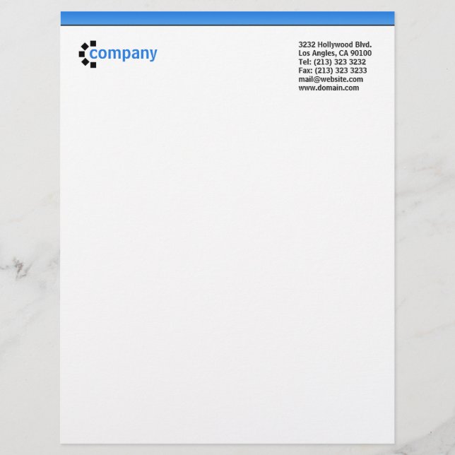 Blue Gradient Top Letterhead (Front)