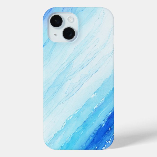 Blue Gradient Watercolor Abstract Phone Case (Back)