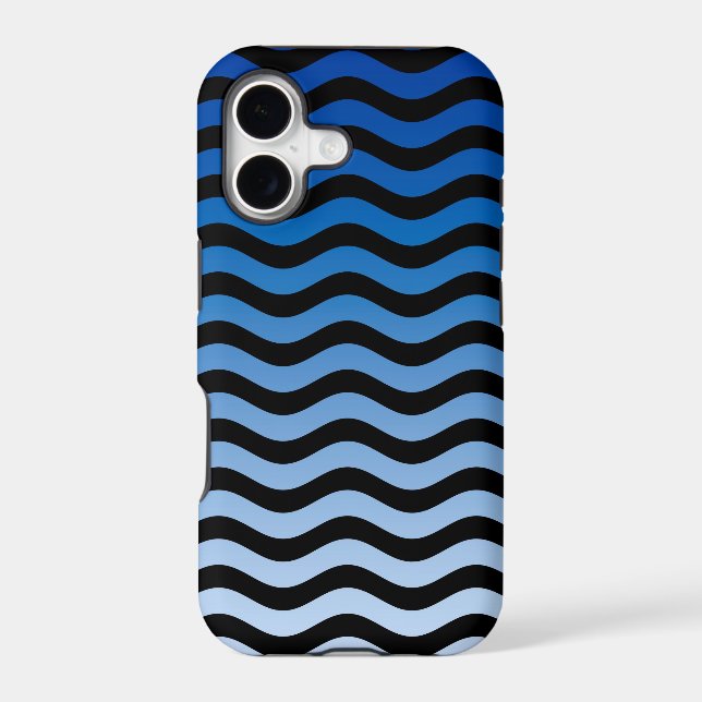 Blue Gradient Wavy Stripes (Back)