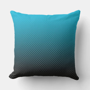 blue gradient with small polka dots outdoor pillow