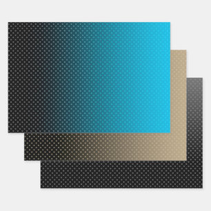 blue gradient with small polka dots wrapping paper sheet