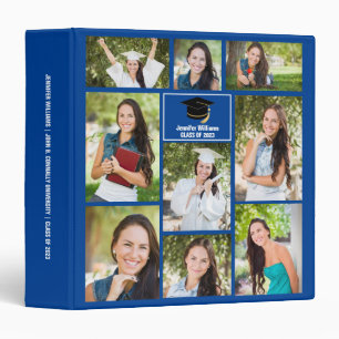 Blue Graduate Collage 2026 Graduation Photo Album Binder