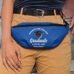 Blue Graduate Custom 2025 Graduation Keepsake Fanny Pack<br><div class="desc">This modern blue custom senior graduate fanny pack features your high school or college name for the class of 2025. Customize with your graduating year under the chic handwritten script and grad cap for a great personalized graduation keepsake gift.</div>