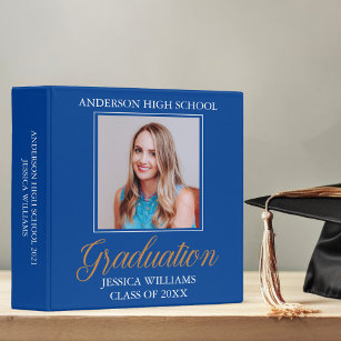 Blue Graduation 2024 Senior Portrait Photo Album Binder