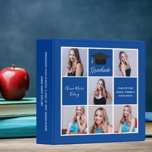 Blue Graduation 2026 Graduate Collage Photo Album Binder