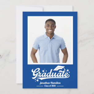 Blue Graduation Announcement Photo 