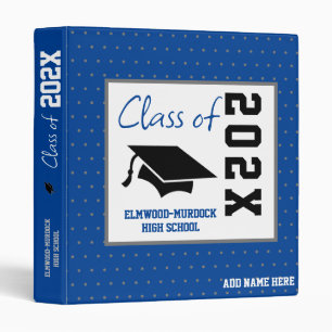 Blue Graduation High School Scrapbook Album Binder