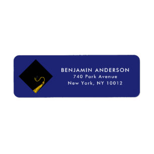 Blue Graduation Return Address Labels