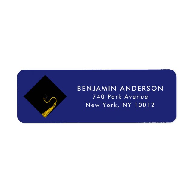 Blue Graduation Return Address Labels (Front)
