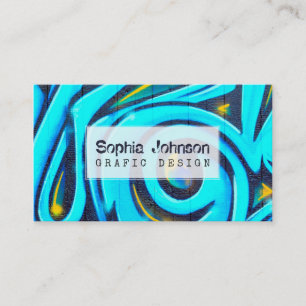 Blue Graffiti Abstract Street Art Business Card