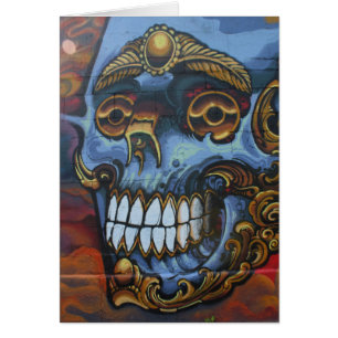 Blue Graffiti Skull