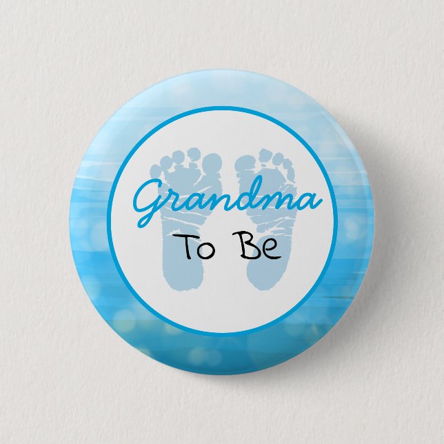 Blue Grandma to Be Baby Shower 2 Inch Round Button (Front)