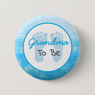 Blue Grandma to Be Baby Shower 2 Inch Round Button