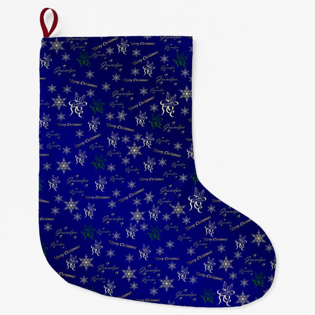 blue grandpa christmas stocking (Front)