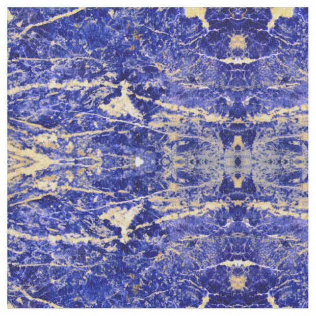 Blue Granite, blue marble, blue stone Fabric (Close Up)