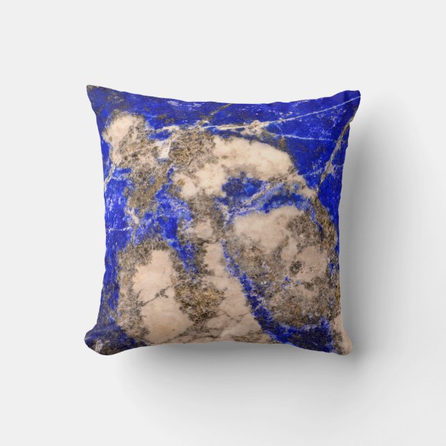 Blue Granite blue marble blue stone lapis stone Throw Pillow (Front)