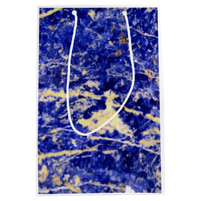 Blue Granite, blue marble, blue stone Medium Gift Bag (Front)
