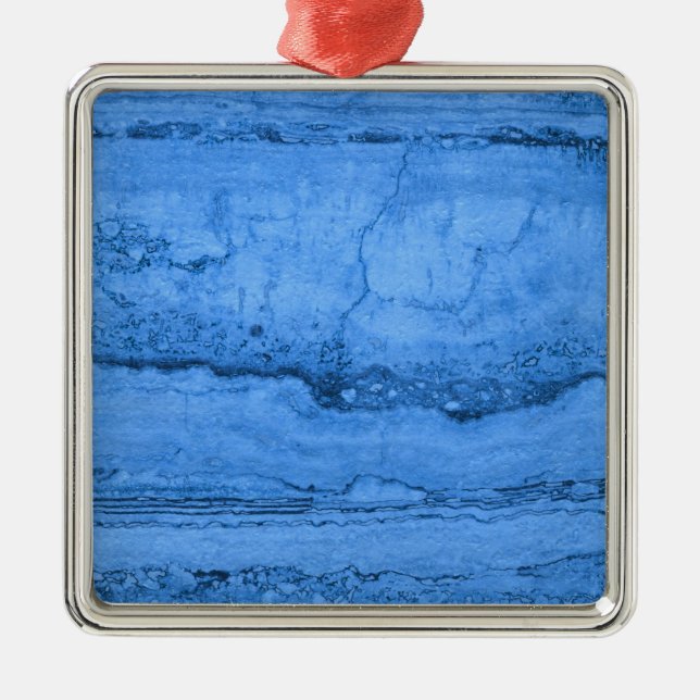 Blue Granite Metal Ornament (Front)