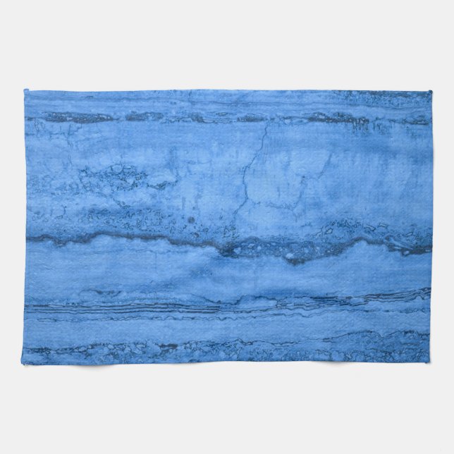 Blue Granite pattern blue marble blue rock stone Kitchen Towel (Horizontal)