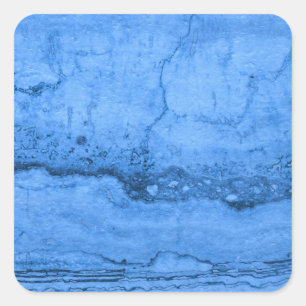Blue Granite pattern blue marble blue rock stone Square Sticker