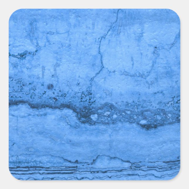 Blue Granite pattern blue marble blue rock stone Square Sticker (Front)