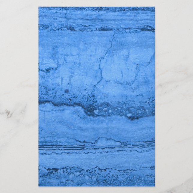 Blue Granite pattern blue marble blue rock stone Stationery (Front)