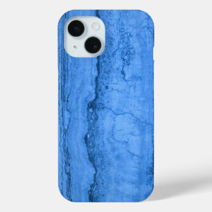 Blue Granite pattern, blue marble, blue stone iPhone 15 Case